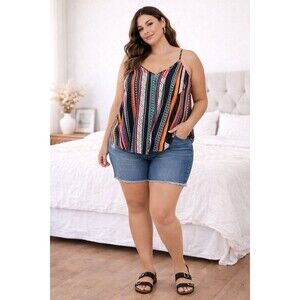 Tribal 90’s Colorful Womens‎ Tank Spaghetti Strap Y2K Inspired 3XL Fits XL-2XL